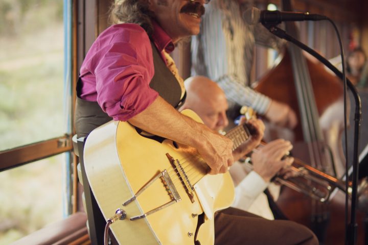 a person sitting on a table