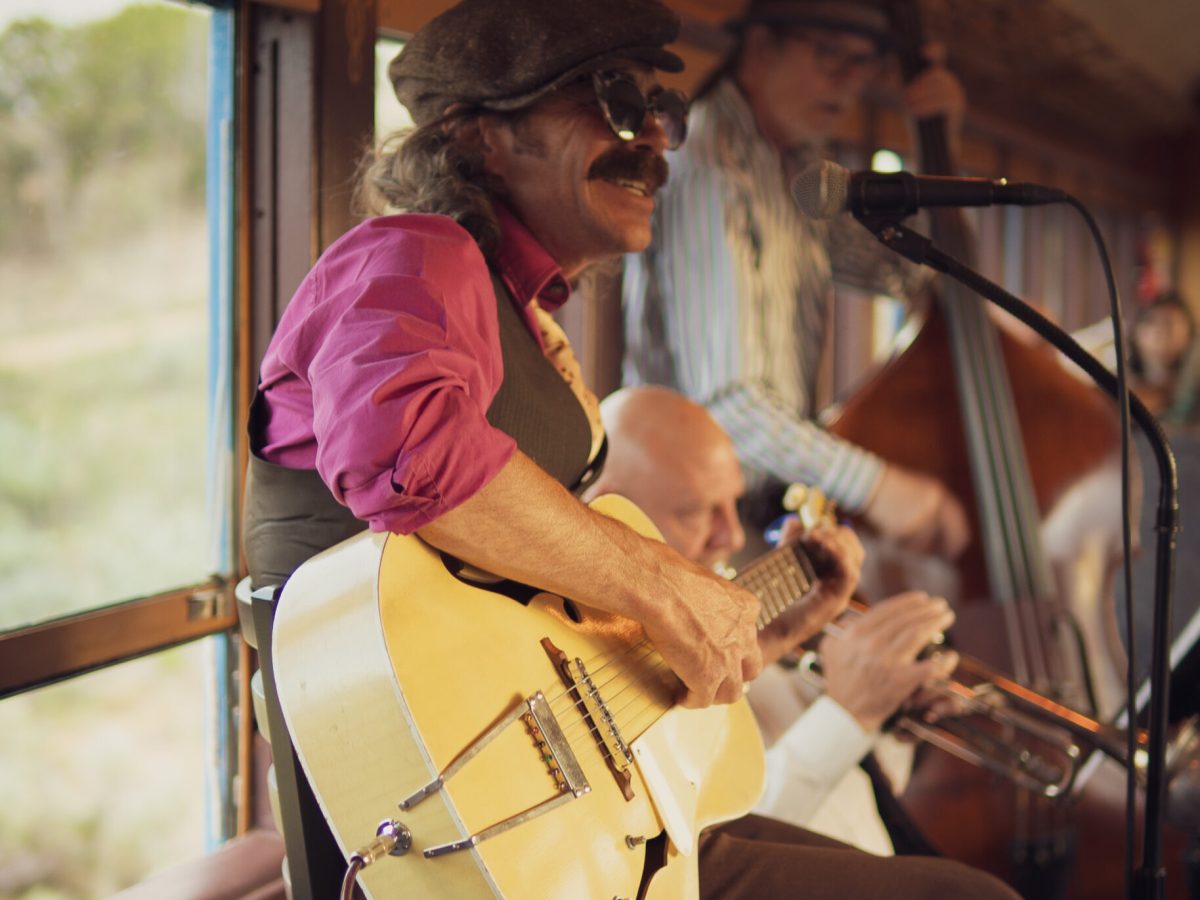 a person sitting on a table